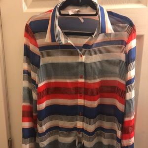 Sheer button down shirt